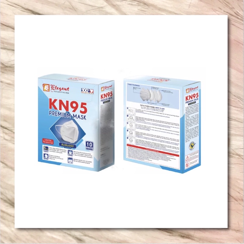 Elegant Masker KN-95 KN95 Premium Mask 5Ply 5 Ply Earloop 10 pcs