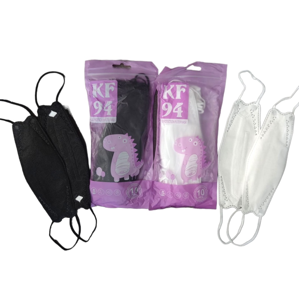 KF94 ANAK YB THUMB EZY EMBOS - MASKER KF94 ANAK Y&amp;B CARE  KIDS CARE 4PLY KEMENKES PUTIH  PACK HIJAU
