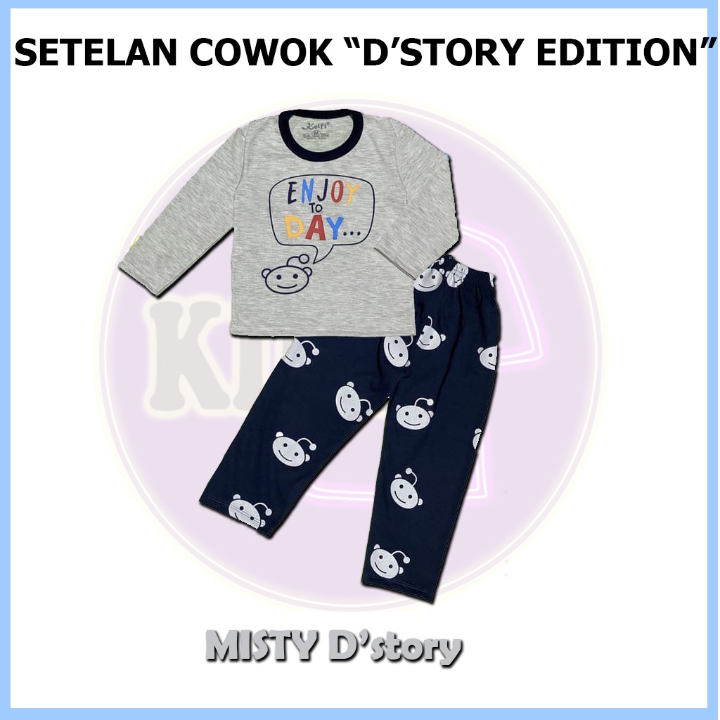 Baju Setelan Celana Panjang Cowok Usia 6 Bulan 1 2 3 4 5 6 7 8 Tahun Setelan Celana Panjang Anak Laki-MISTY D'story