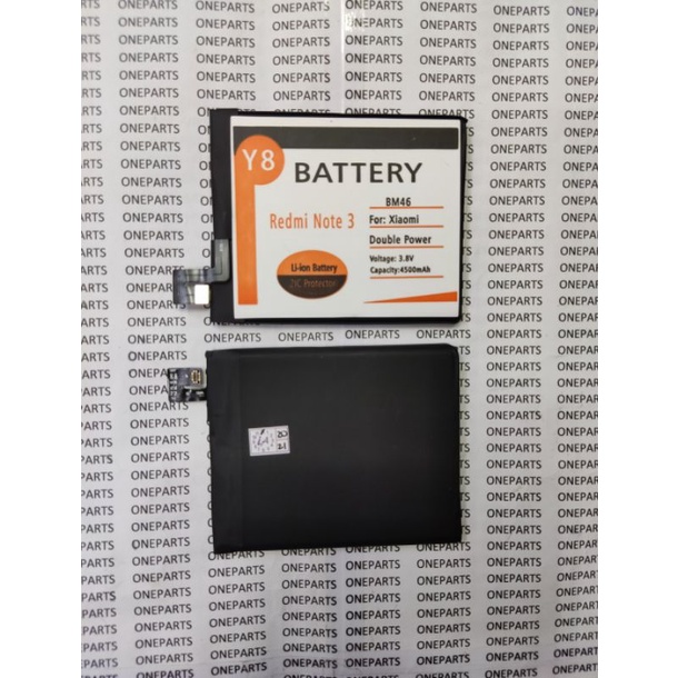 BAT BATTERY BATERAI BATRE XIAOMI REDMI NOTE 3 BM46 Y8 DOUBLE POWER