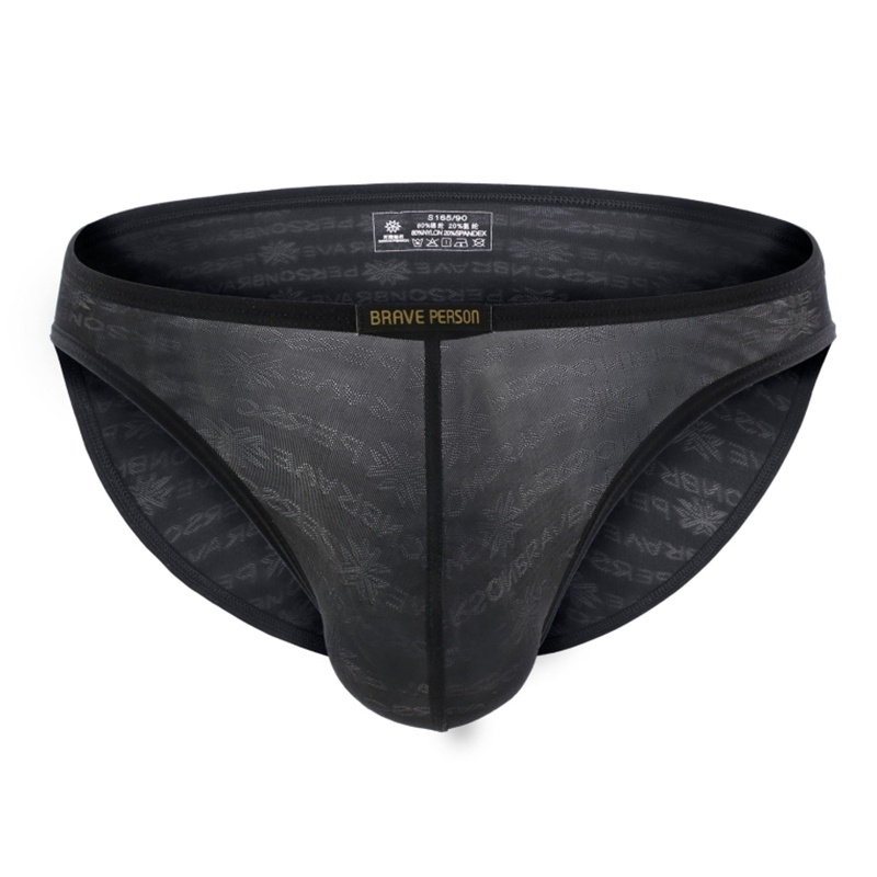 BRAVE PERSON Men's Briefs Black Sexy Lace Transparent Underwear Men Bikini Gay Underwear Briefs