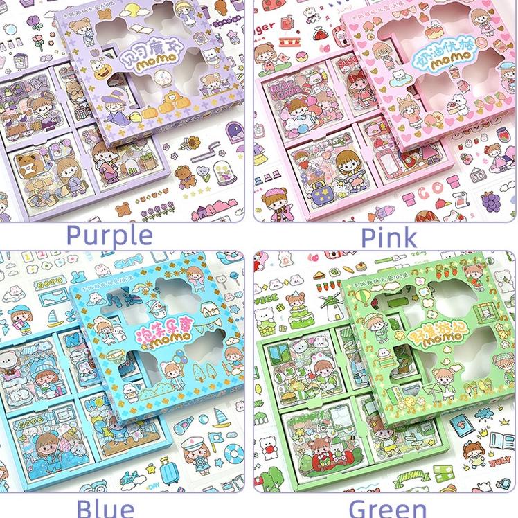 

<CoZ ✩> 100 Lembar Stiker Motif Kartun Korea Lucu Anti Air Dekorasi Handbook Scrapbook DIY /Limited.edition