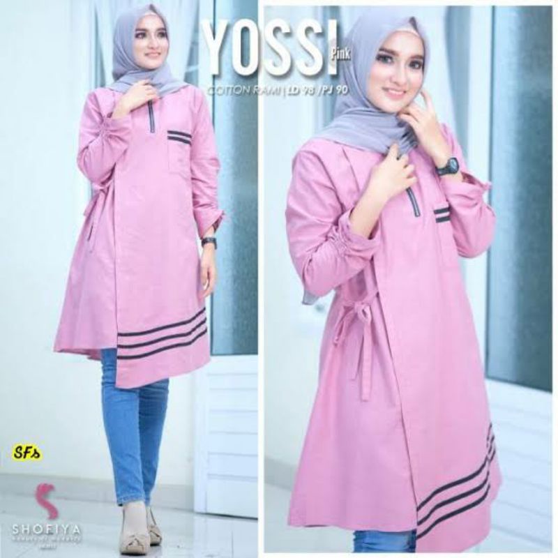 Yoshi Tunik Baju Atasan Muslim Wanita Terbaru Design Kekinian Harga Murah Kualitas Bagus