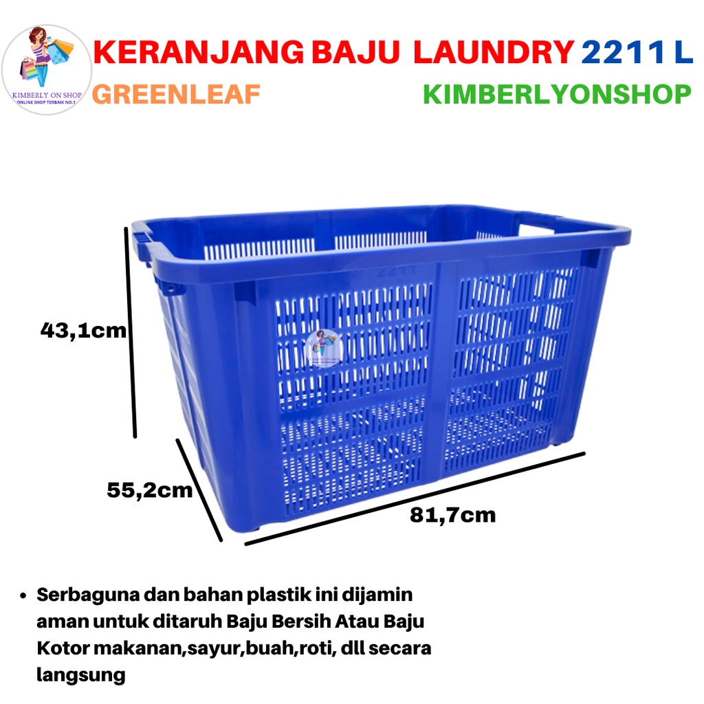 Keranjang Industri Box Container Keranjang Serbaguna 2211 L Green Leaf