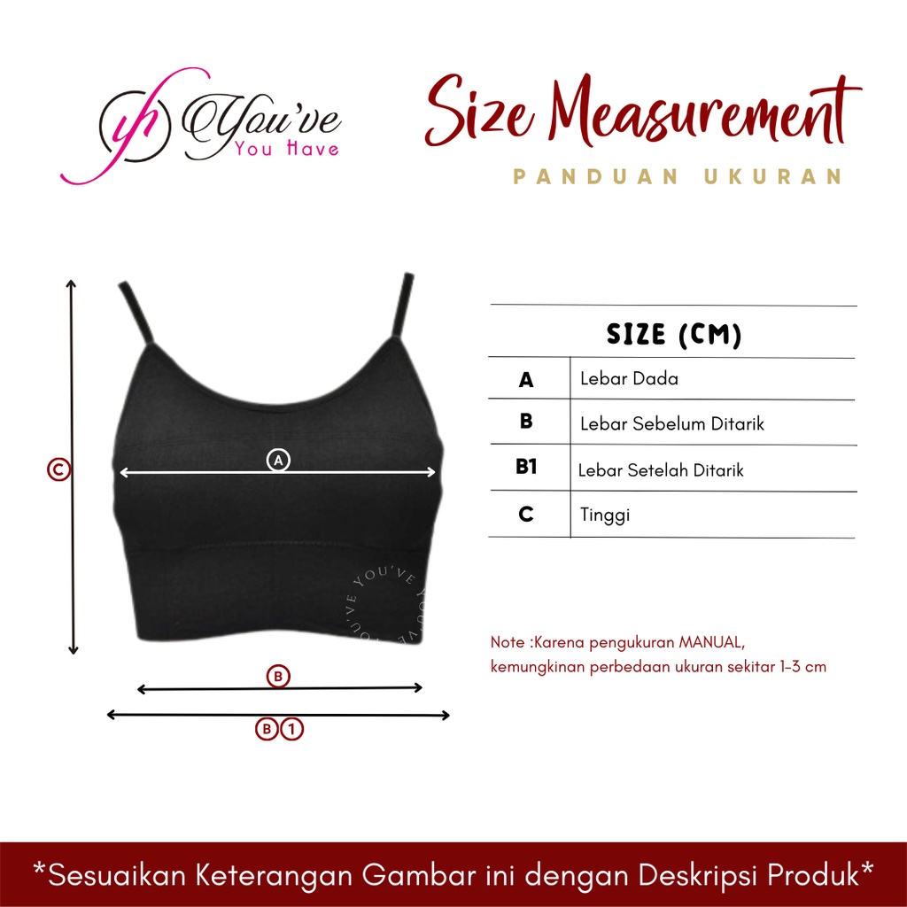 You've Tank Top Tanktop Wanita Singlet Bralette Crop Top Spaghetti Strap Sport Bra 100046-7