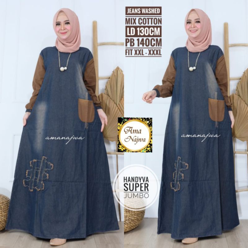 Handiva Gamis Jeans Super Jumbo by Ama Najwa