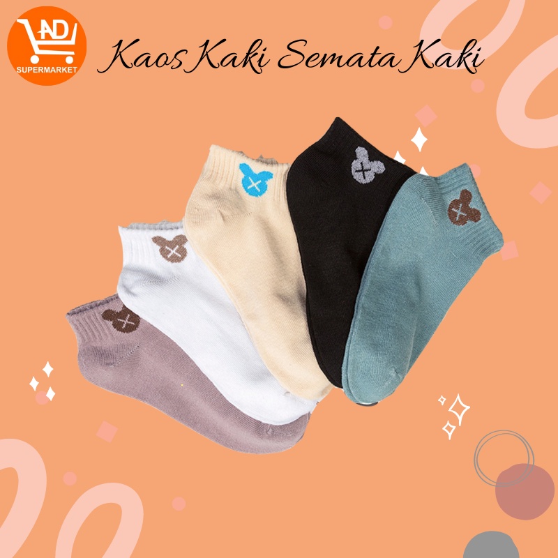 AND COD Kaos Kaki Fashion Unisex Wanita Pria Murah Kaus Motif Semata Kaoskaki Ankle Socks KK14