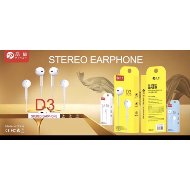 Headset Earphone Stereo D3 with Microphone