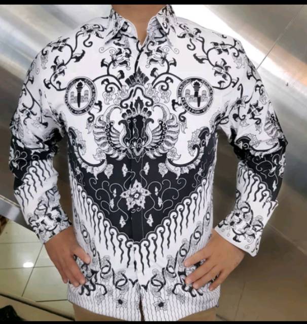 Baju Seragam KORPRI TERBARU PGRI Pria Kemeja Hem Panjang Batik PNS  Dinas Guru Kopri