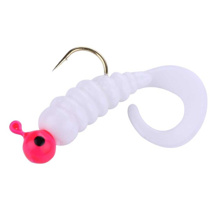 SPCR Umpan Pancing Sea Bass Bait Jig Ball Head Tail Worm 1.77G 7PCS