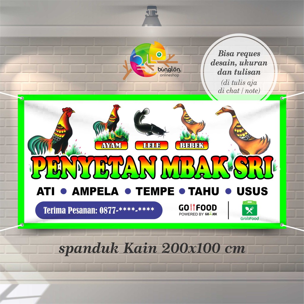 Spanduk Banner Pecel Lele, Penyetan, Nasi Goreng