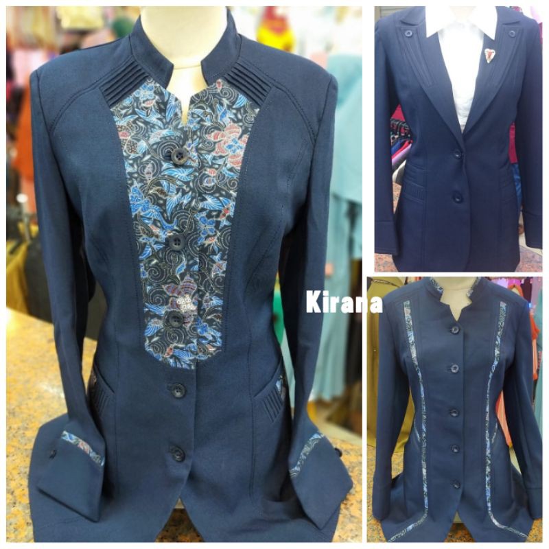 Blazer dongker batik st celana atau stelan Rok span