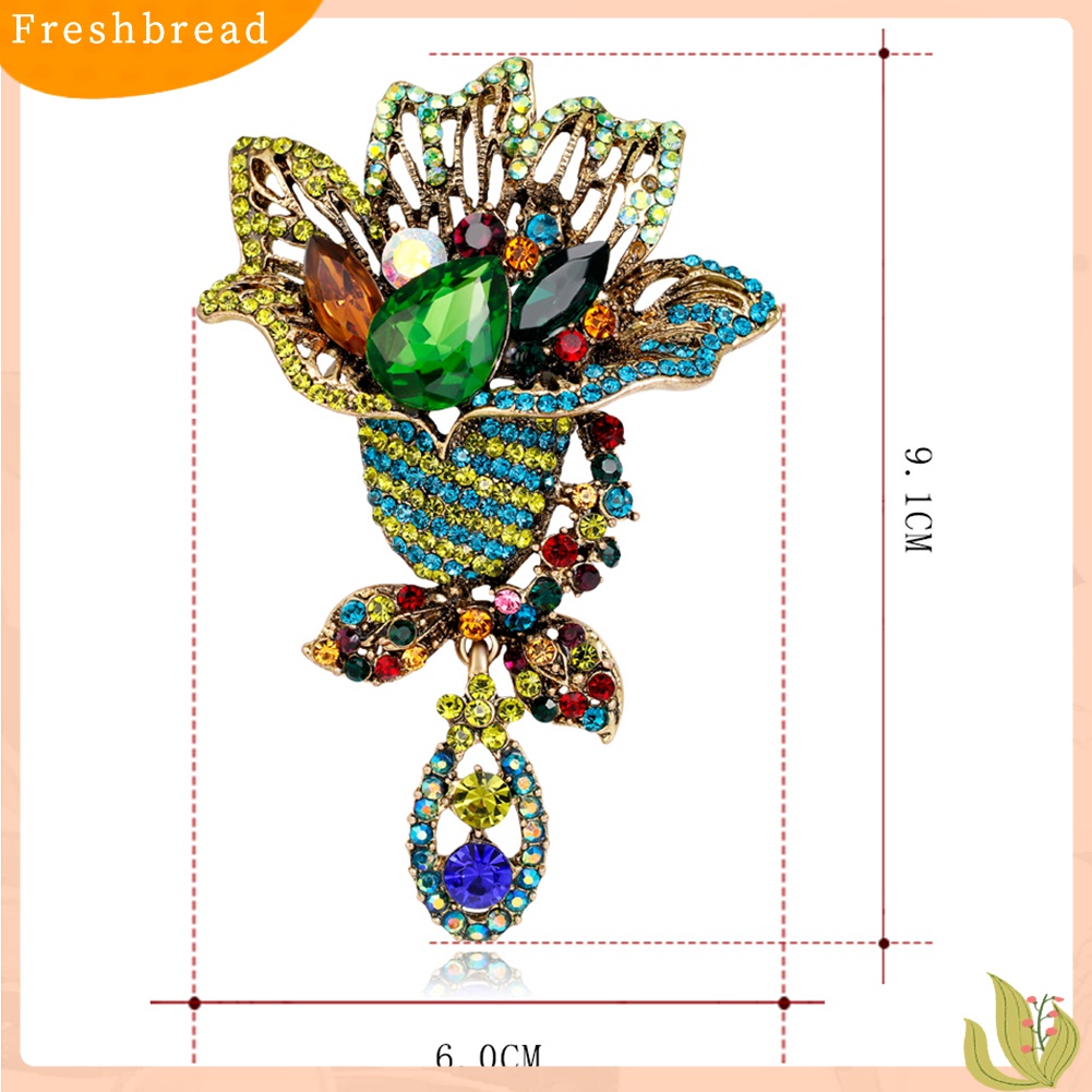 [ TERLARIS]Fashion Multicolor Rhinestone Flower Brooch Pin Lady Dress Scarf Bag Accessory