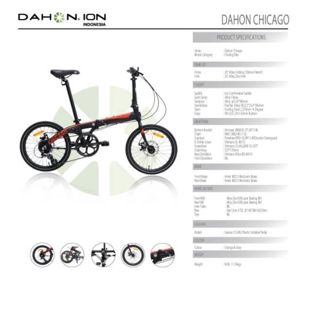 Sepeda Lipat DAHON ION CHICAGO Folding Bike Dahon Ion