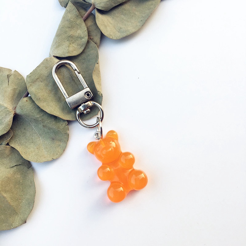 Resin Gummy Bear Keychain Flatback Resin Pendant Charms Resin Keyring