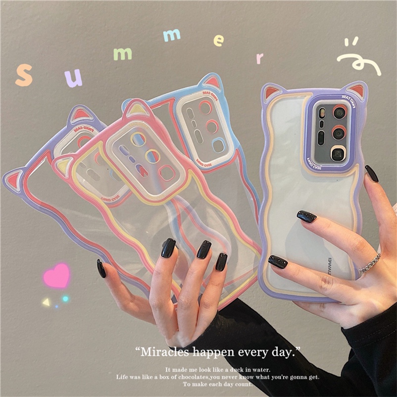 Casing Silikon compatible for iPhone 14 Pro Max Case iPhone 14 13 12 11 Pro Max Xs Max X Xr iPhone 7 8 6 6s Plus 7p 8p SE 2020 Warna-Warni Macaron Color Shockproof Phone Case Anti-fall Transparent Protective shell Soft TPU Back Cover