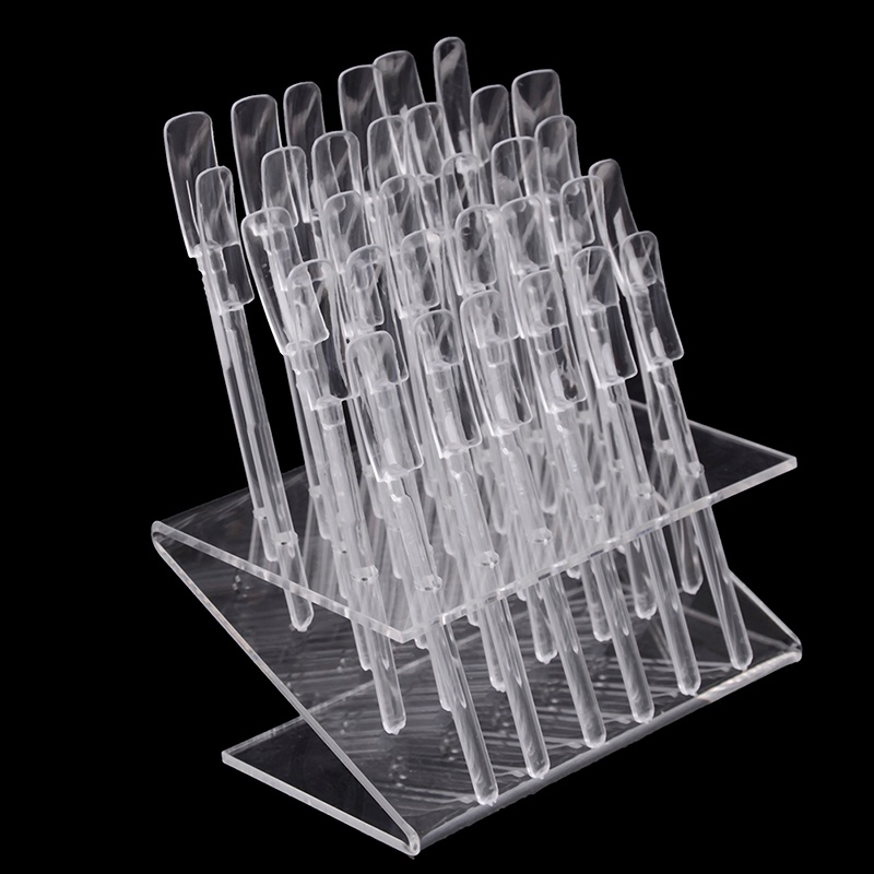 [FULL] 32pcs Tips Sticks Nail Art Clear Tips Display Stand Nail Polish Training Tools