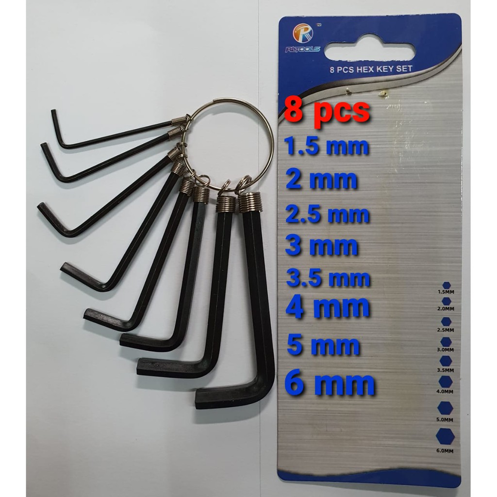 Kunci L Set 8 pcs  HEX KEY SET Hitam