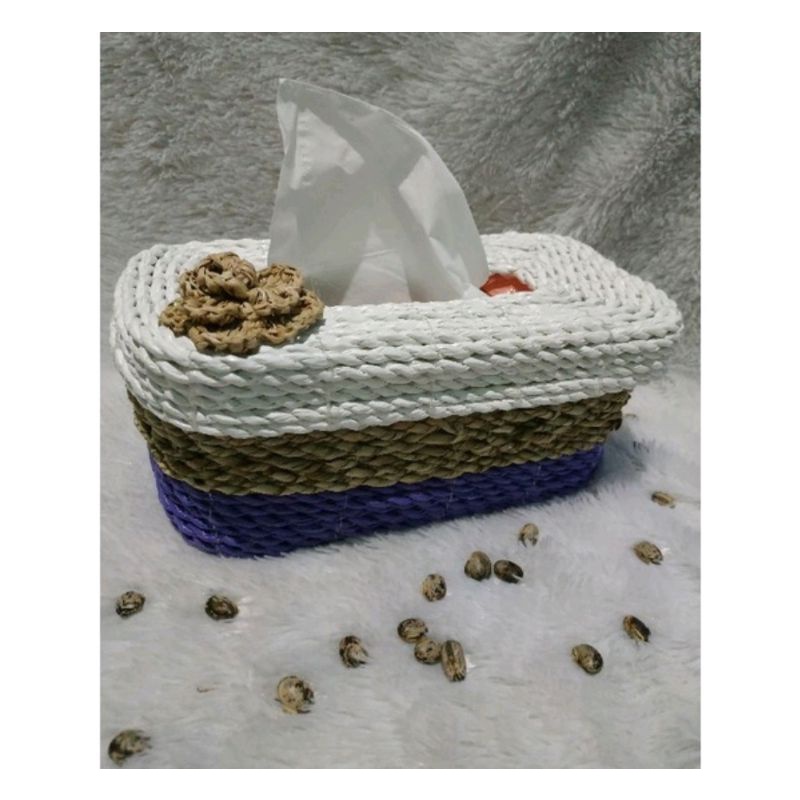 Box Tissue anyaman/Tempat tissue anyaman/Kerajinan box tissue/Box tissue seagrass/Box tissue estetik