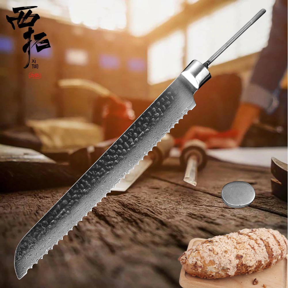 XITUO bread chef knife blank Japan 67 layer Damascus steel sharp practical santoku cut bread