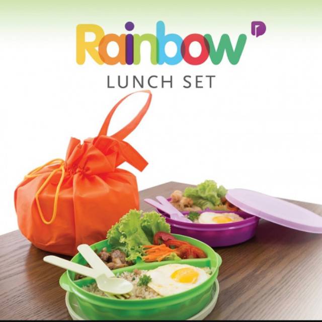 Tupperware / Rinbow Luch set / Kotak makanan / Kotak bekal / Kotak catering / Kotak bekal anak