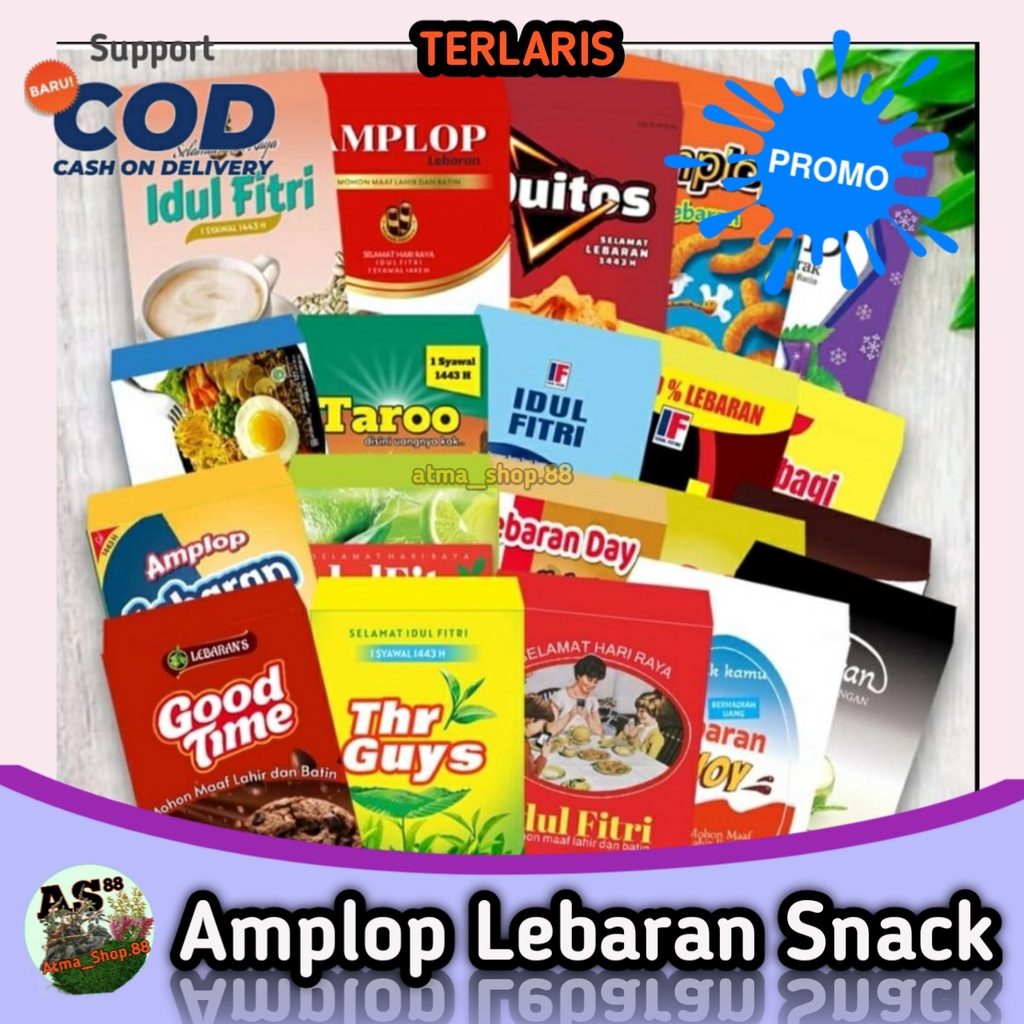 Amplop Angpao Lebaran Snack Unik Lucu Viral THR Hari Raya Idul Fitri Bahan Premium Art Paper Ukuran Medium Sedang 7x12 Terlaris Terbaru Murah Grosir Bisa Cod