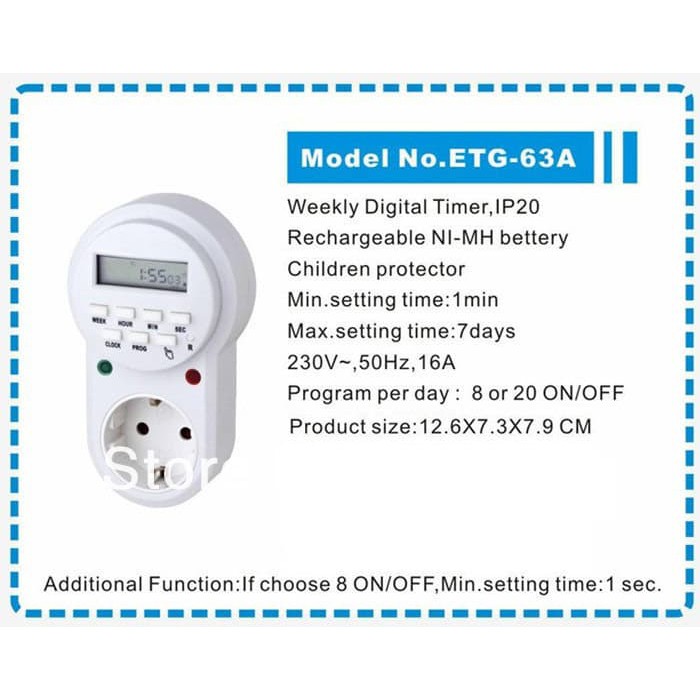 LCD Stop Kontak Timer Digital Sampai Detik