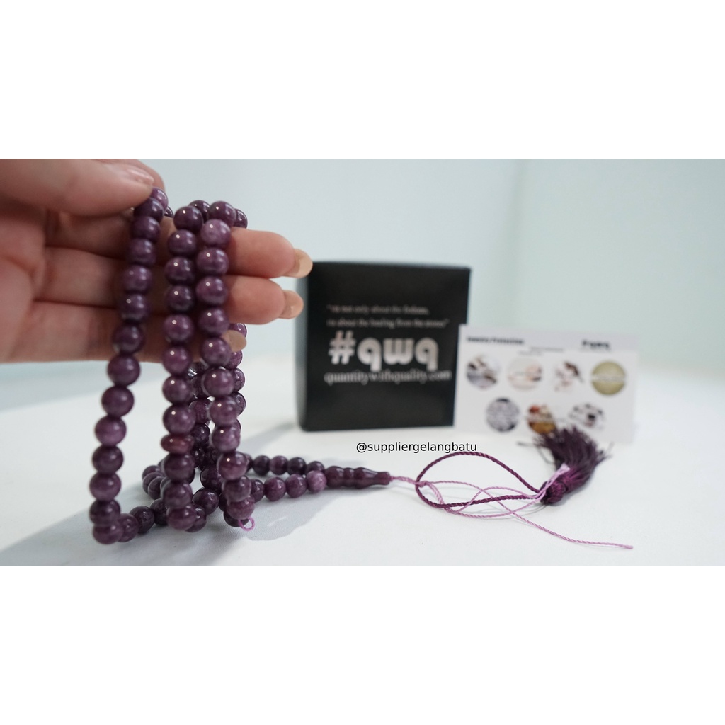 tasbih batu PURPLE AGATE 8mm 99 butir premium tasbeh 10mm akik ungu