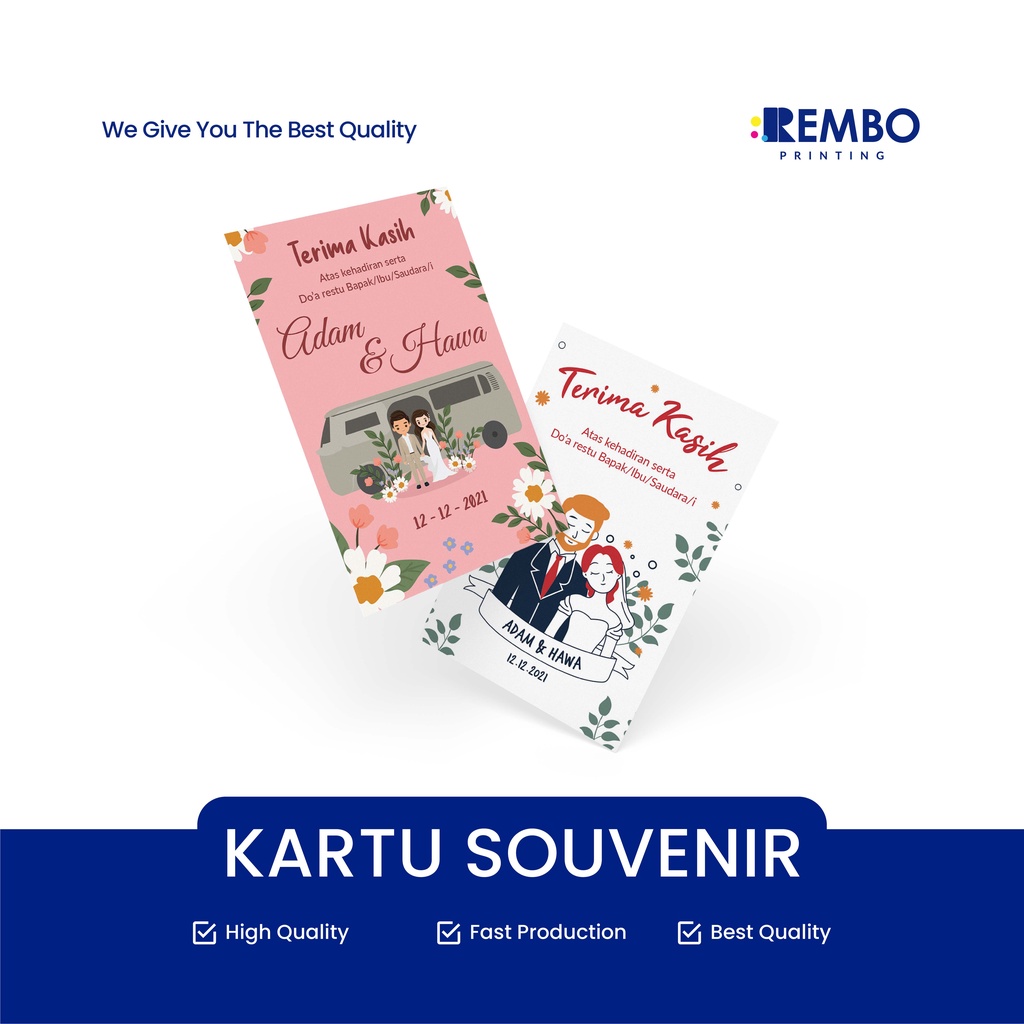 Cetak Wedding Card / Kartu Undangan Nikah / Kartu Souvenir Nikah Murah