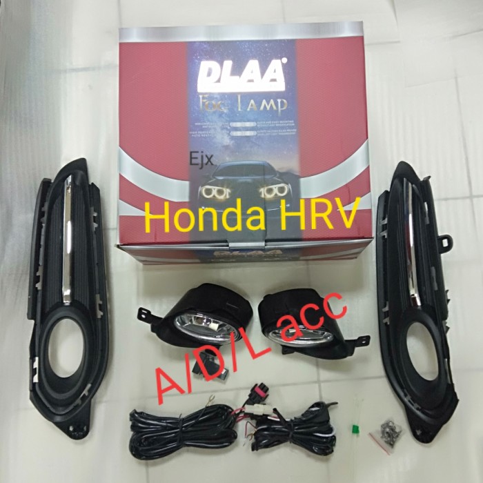 FOGLAMP bemper BUMPER depan lampu kabut SOROT honda hrv HR-V 2015 2016 2017 dlaa model ORISINIL + ring foglamp