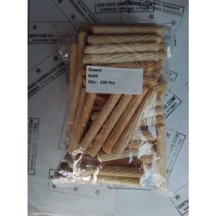 

Big Sale Dowel Kayu Bulat Ukuran 6X50mm Jual Per Bungkus Isi 100 Pcs Stick Wood Big Sale