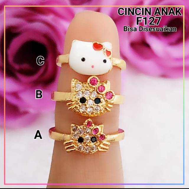  Cincin  xuping cincin  anak  hello kitty F127 lapis emas gold 