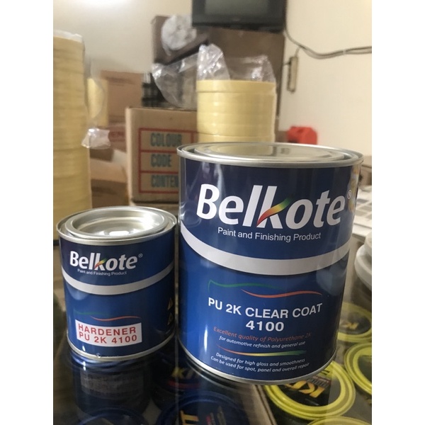 Clear Belkote PU 2k clear coat 4100 1 kg (pernis motor/varnish mobil/cat mobil)