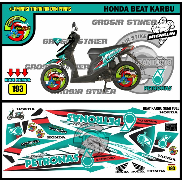 STRIPING VARIASI HONDA BEAT KARBU PETRONAS