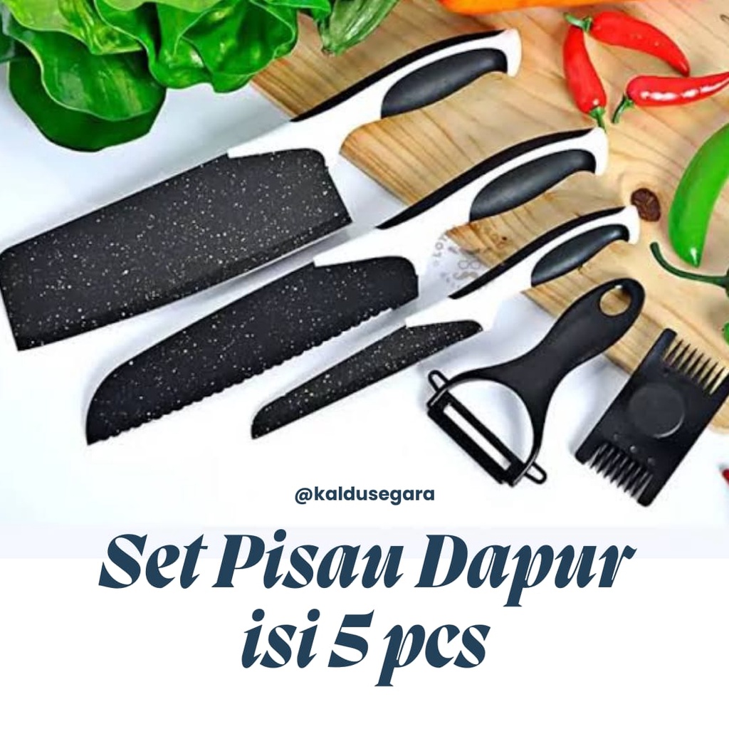 PISAU SET ISI 5 PCS / SET PISAU DAPUR 5 IN 1 / PISAU SERBAGUNA