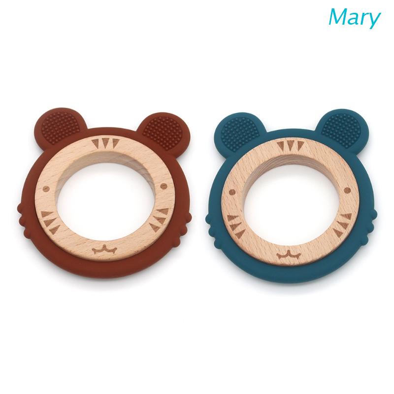 Mary Mainan Teether Bentuk Telinga Harimau Bahan Silikon Food Grade Untuk Bayi