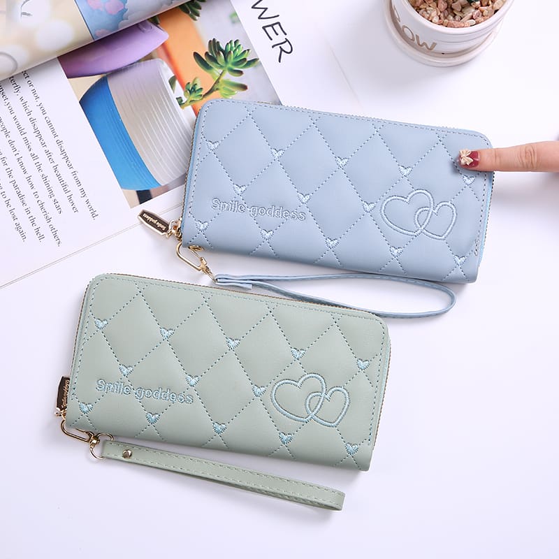 ASIN829 Dompet Wanita Dompet Panjang Pemegang Kartu Koin Bergaya D305 Dompet Wanita Trendy Import Cantik