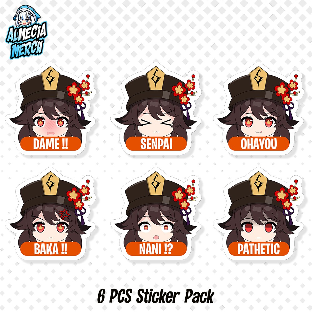 

Sticker Genshin Impact Hu Tao / Stiker Hu Tao Expression Emoji / Sticker Pack / Stiker HP Laptop