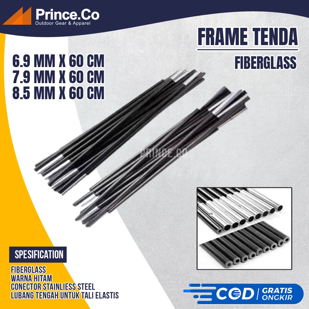 Frame Tenda Fiber 6.9 mm 7.9 mm 8.5 mm / Frame Tenda Dome Fiber Glass Harga Per Batang