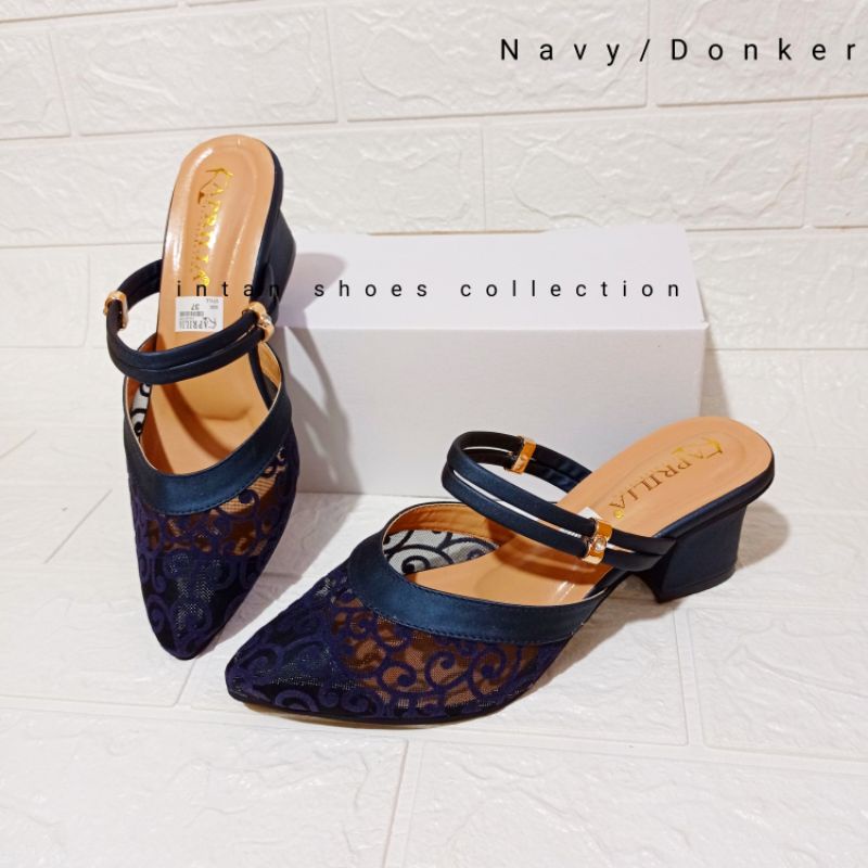 sendal brukat wanita terbaru hak tahu 5cm/heels pesta wanita sandal hak tinggi/sandal kondangan wedding shoes/sandal selop brukat wanita terbaru kekinian bisa cod bayar di tempat