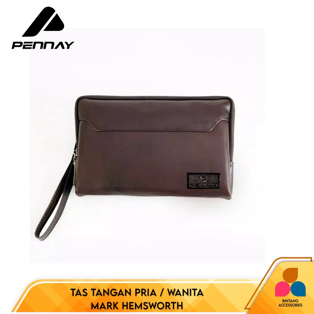Clutch Tas Pria Wanita Bahan Kulit PU Leather Premium Handbag  Handle Mark Hemsworth Code V7745