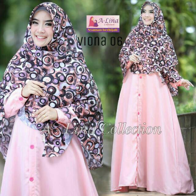 Viona 6 dress balootely gamis murahkualitas butik/ gamis pink ory by alina