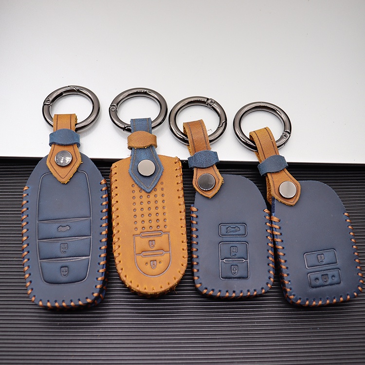 Casing Kunci Remote Mobil Keyless Bahan Kulit Untuk Toyota Camry Corolla Altis Cross 2019-2022