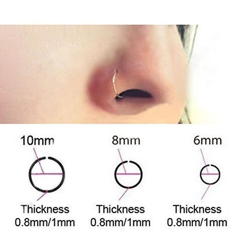 1pc Surgical Steel Flexible Hand Seamless Nose Hoop Ring Stainless Steel Ring Hoop Ear Nose Lip Body Piercing Jewelry