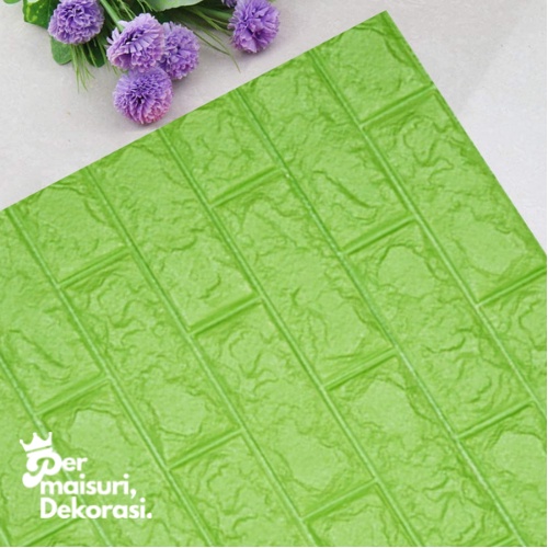 [COD] Wallpaper Dinding Stiker Wallfoam 3D Sticker Dekorasi Kamar Rumah Murah-HIJAU