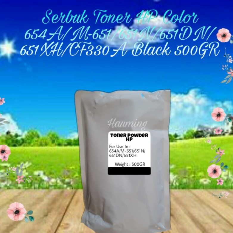 Serbuk Toner Powder Color Refill HP 654A M651 M651N M651DN M 651 651N 651DN CF330A Black 500gr