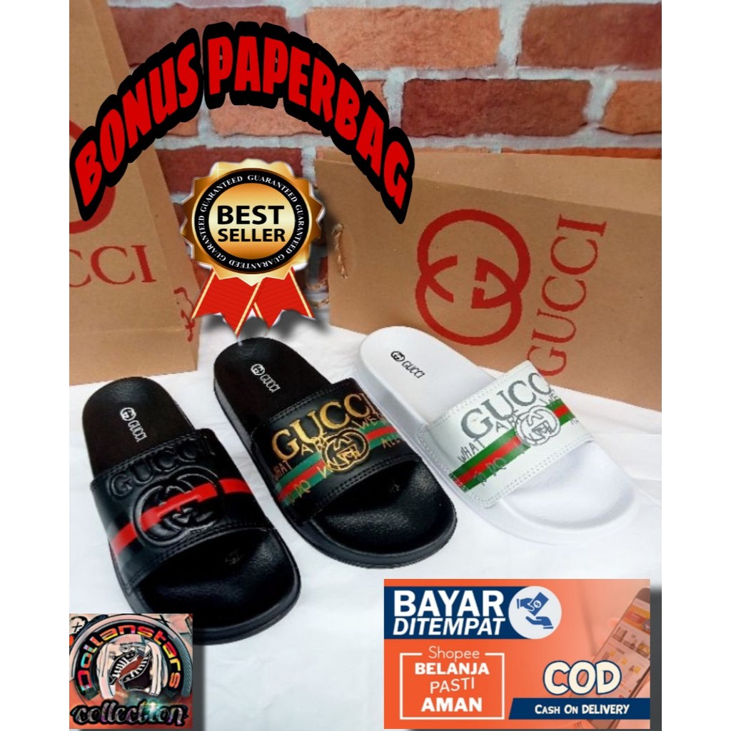 sandal slop perempuan/SANDAL_SANDAL GUCCI PREMIUM (36-43)_SANDAL WANITA_SANDAL PRIA_SANDAL SANTAI