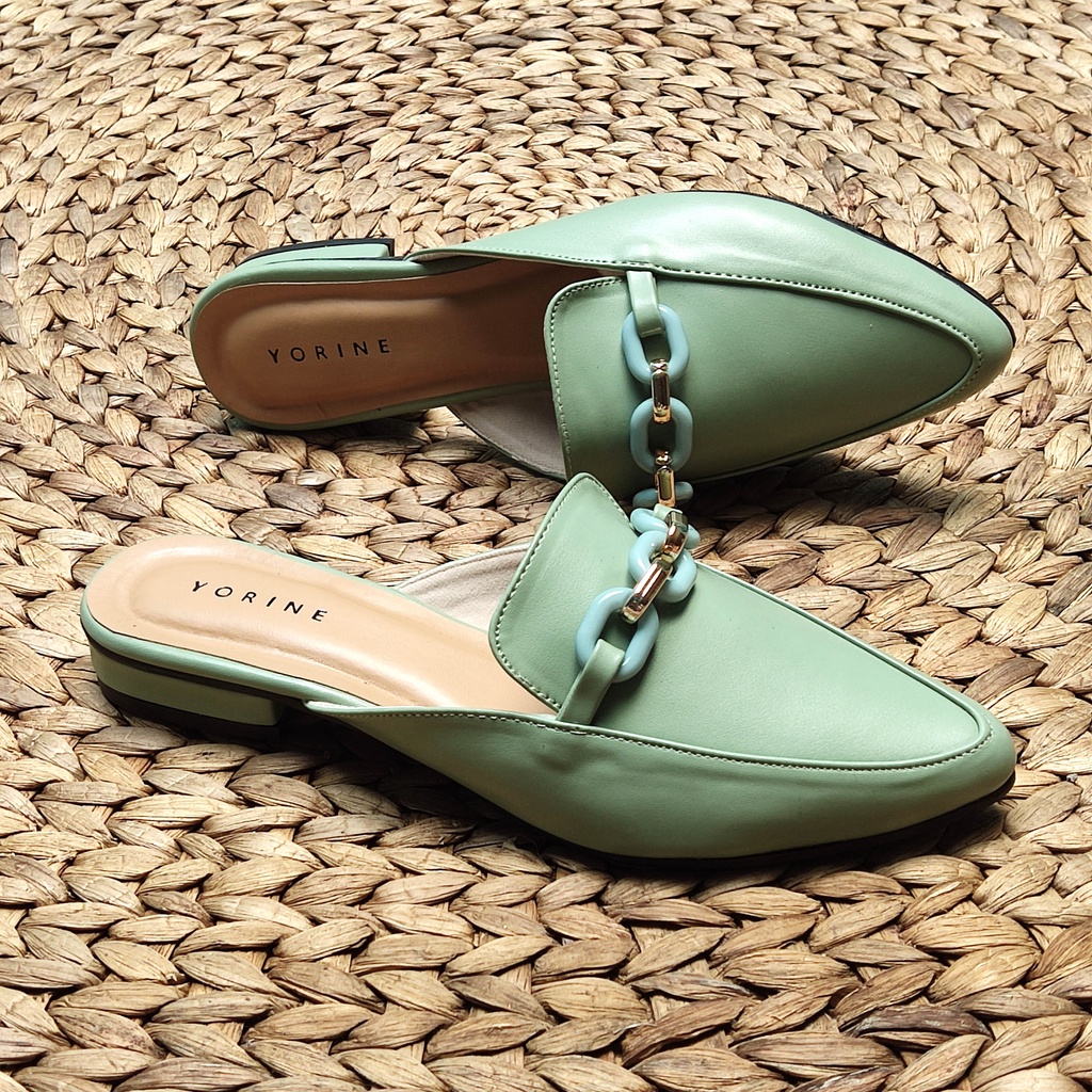 Flat Shoes Wanita Mules Selop Flat Model Bustong Kekinian Cocok Untuk Acara Formal Non Formal