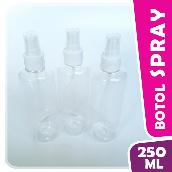 BOTOL SPRAY 250ml / Spray Bening - Botol Pet Memanjang / Tinggi