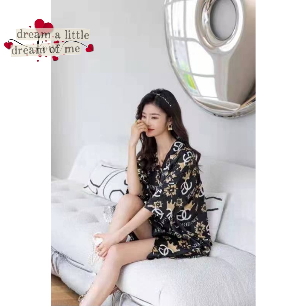 Dress Satin Daster Sexy Night Dress Sleepwear 61177207 Flower